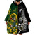 South Africa And Aotearoa Rugby Wearable Blanket Hoodie 2023 Springboks Kente Combine All Black Maori Fern - Wonder Print Shop