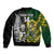 Custom South Africa And Aotearoa Rugby Bomber Jacket 2023 Springboks Kente Combine All Black Maori Fern - Wonder Print Shop