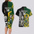 Custom South Africa And Aotearoa Rugby Couples Matching Long Sleeve Bodycon Dress and Hawaiian Shirt 2023 Springboks Kente Combine All Black Maori Fern - Wonder Print Shop