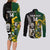 Custom South Africa And Aotearoa Rugby Couples Matching Long Sleeve Bodycon Dress and Long Sleeve Button Shirts 2023 Springboks Kente Combine All Black Maori Fern - Wonder Print Shop