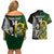 Custom South Africa And Aotearoa Rugby Couples Matching Off Shoulder Short Dress and Hawaiian Shirt 2023 Springboks Kente Combine All Black Maori Fern - Wonder Print Shop