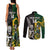 Custom South Africa And Aotearoa Rugby Couples Matching Tank Maxi Dress and Long Sleeve Button Shirts 2023 Springboks Kente Combine All Black Maori Fern - Wonder Print Shop