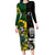 Custom South Africa And Aotearoa Rugby Long Sleeve Bodycon Dress 2023 Springboks Kente Combine All Black Maori Fern - Wonder Print Shop