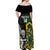 Custom South Africa And Aotearoa Rugby Off Shoulder Maxi Dress 2023 Springboks Kente Combine All Black Maori Fern - Wonder Print Shop