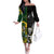 Custom South Africa And Aotearoa Rugby Off The Shoulder Long Sleeve Dress 2023 Springboks Kente Combine All Black Maori Fern - Wonder Print Shop