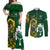 South Africa And Ireland Rugby Couples Matching Off Shoulder Maxi Dress and Long Sleeve Button Shirts 2023 World Cup Springboks Shamrocks Together - Wonder Print Shop