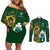 South Africa And Ireland Rugby Couples Matching Off Shoulder Short Dress and Long Sleeve Button Shirts 2023 World Cup Springboks Shamrocks Together - Wonder Print Shop