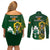 South Africa And Ireland Rugby Couples Matching Off Shoulder Short Dress and Long Sleeve Button Shirts 2023 World Cup Springboks Shamrocks Together - Wonder Print Shop