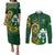 South Africa And Ireland Rugby Couples Matching Puletasi Dress and Long Sleeve Button Shirts 2023 World Cup Springboks Shamrocks Together - Wonder Print Shop