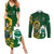 South Africa And Ireland Rugby Couples Matching Summer Maxi Dress and Long Sleeve Button Shirts 2023 World Cup Springboks Shamrocks Together - Wonder Print Shop