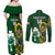 Custom South Africa And Ireland Rugby Couples Matching Off Shoulder Maxi Dress and Long Sleeve Button Shirts 2023 World Cup Springboks Shamrocks Together - Wonder Print Shop