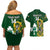 Custom South Africa And Ireland Rugby Couples Matching Off Shoulder Short Dress and Hawaiian Shirt 2023 World Cup Springboks Shamrocks Together - Wonder Print Shop