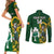 Custom South Africa And Ireland Rugby Couples Matching Short Sleeve Bodycon Dress and Long Sleeve Button Shirts 2023 World Cup Springboks Shamrocks Together - Wonder Print Shop