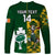 Custom South Africa And Ireland Rugby Long Sleeve Shirt 2023 World Cup Springboks Shamrocks Together - Wonder Print Shop