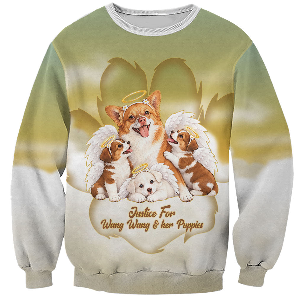 Justice For Wang Wang Sweatshirt Mother Dog Puppies Rest In Peace