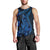 Blue Polynesia Shark Tattoo Men Tank Top With Polynesian Plumeria - Wonder Print Shop