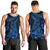 Blue Polynesia Shark Tattoo Men Tank Top With Polynesian Plumeria - Wonder Print Shop