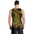 Gold Polynesia Shark Tattoo Men Tank Top With Polynesian Plumeria - Wonder Print Shop