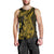 Gold Polynesia Shark Tattoo Men Tank Top With Polynesian Plumeria - Wonder Print Shop