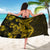 Gold Polynesia Shark Tattoo Sarong With Polynesian Plumeria - Wonder Print Shop