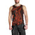 Red Polynesia Men Tank Top Shark Tattoo With Polynesian Plumeria - Wonder Print Shop