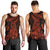 Red Polynesia Men Tank Top Shark Tattoo With Polynesian Plumeria - Wonder Print Shop