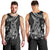 Black Polynesia Men Tank Top Shark Tattoo With Polynesian Plumeria - Wonder Print Shop