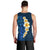 Blue Polynesia Men Tank Top Plumeria Tropical Leaves With Galaxy Polynesian Art - Wonder Print Shop