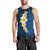 Blue Polynesia Men Tank Top Plumeria Tropical Leaves With Galaxy Polynesian Art - Wonder Print Shop