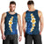 Blue Polynesia Men Tank Top Plumeria Tropical Leaves With Galaxy Polynesian Art - Wonder Print Shop