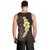 Brown Polynesia Men Tank Top Plumeria Tropical Leaves With Galaxy Polynesian Art - Wonder Print Shop