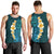 Turquosie Polynesia Men Tank Top Plumeria Tropical Leaves With Galaxy Polynesian Art - Wonder Print Shop