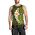 Lime Green Tropical Plumeria With Galaxy Polynesian Art Men Tank Top - Wonder Print Shop