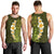 Lime Green Tropical Plumeria With Galaxy Polynesian Art Men Tank Top - Wonder Print Shop