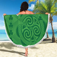 Custom Northern Ireland Beach Blanket Go Green and White Army