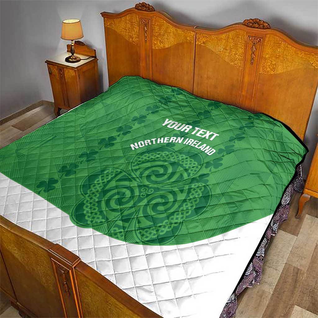 Custom Northern Ireland Quilt Go Green and White Army