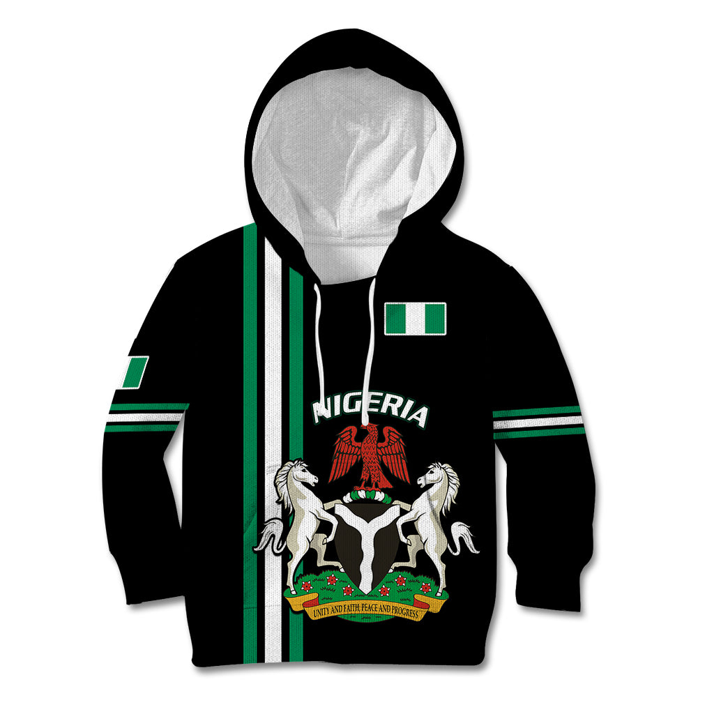 Nigeria Kid Hoodie Nigeria Coat Of Arms Simple Style - Wonder Print Shop