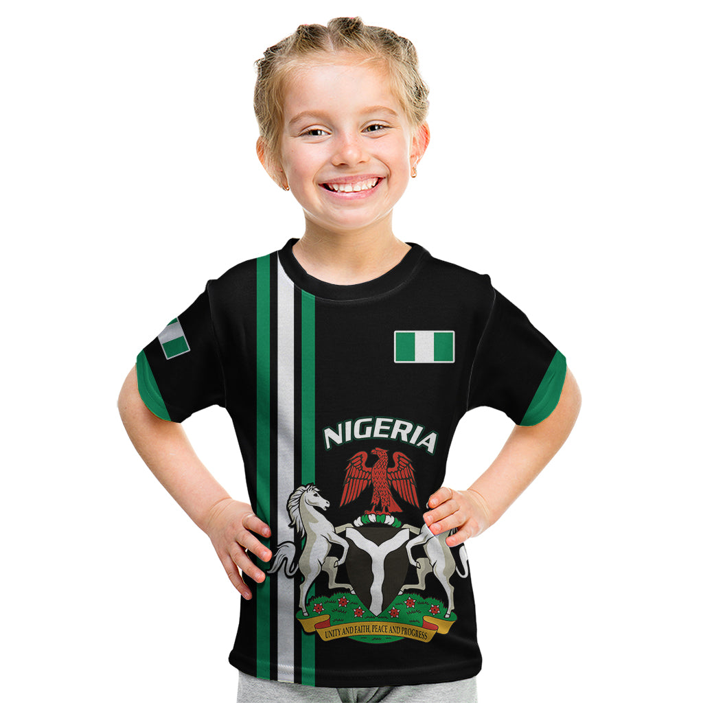 Personalised Nigeria Kid T Shirt Nigeria Coat Of Arms Simple Style - Wonder Print Shop