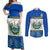 El Salvador Couples Matching Off Shoulder Maxi Dress and Long Sleeve Button Shirts Coat Of Arms Mix Flor De Izote - Wonder Print Shop