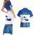 El Salvador Couples Matching Short Sleeve Bodycon Dress and Hawaiian Shirt Coat Of Arms Mix Flor De Izote - Wonder Print Shop