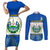 El Salvador Couples Matching Short Sleeve Bodycon Dress and Long Sleeve Button Shirts Coat Of Arms Mix Flor De Izote - Wonder Print Shop