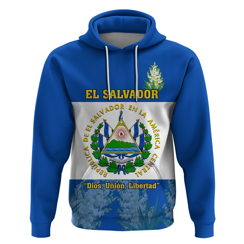 El Salvador Hoodie Coat Of Arms Mix Flor De Izote - Wonder Print Shop