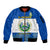 El Salvador Sleeve Zip Bomber Jacket Coat Of Arms Mix Flor De Izote - Wonder Print Shop