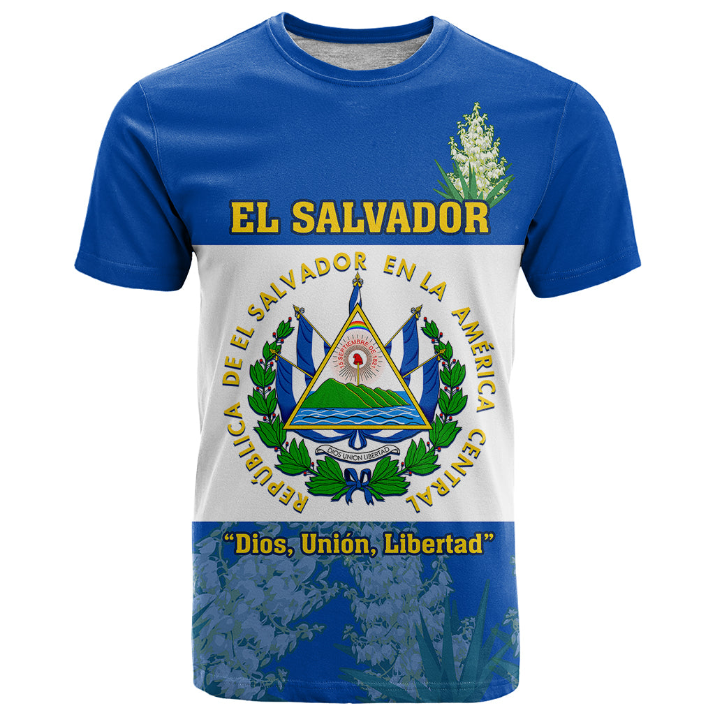 El Salvador T Shirt Coat Of Arms Mix Flor De Izote - Wonder Print Shop