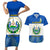 Custom El Salvador Couples Matching Short Sleeve Bodycon Dress and Hawaiian Shirt Coat Of Arms Mix Flor De Izote - Wonder Print Shop