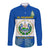 Custom El Salvador Long Sleeve Button Shirt Coat Of Arms Mix Flor De Izote - Wonder Print Shop