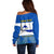 Custom El Salvador Off Shoulder Sweater Coat Of Arms Mix Flor De Izote - Wonder Print Shop