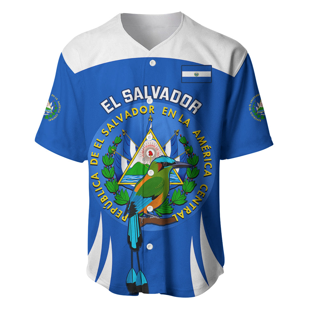 El Salvador Independence Day Baseball Jersey Torogoz With Coat Of Arms Proud - Wonder Print Shop