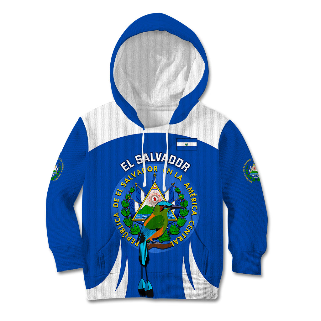 El Salvador Independence Day Kid Hoodie Torogoz With Coat Of Arms Proud - Wonder Print Shop