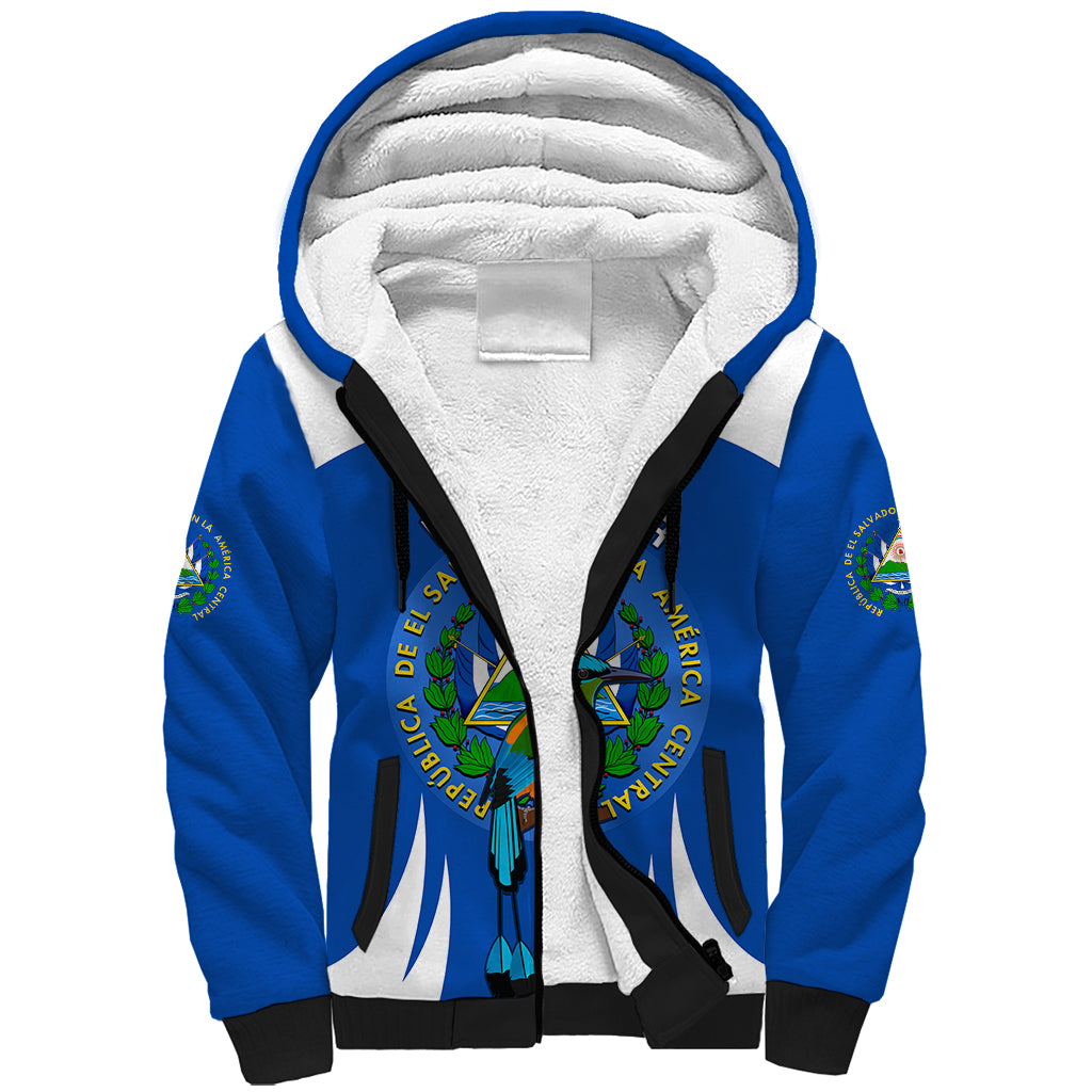 El Salvador Independence Day Sherpa Hoodie Torogoz With Coat Of Arms Proud - Wonder Print Shop